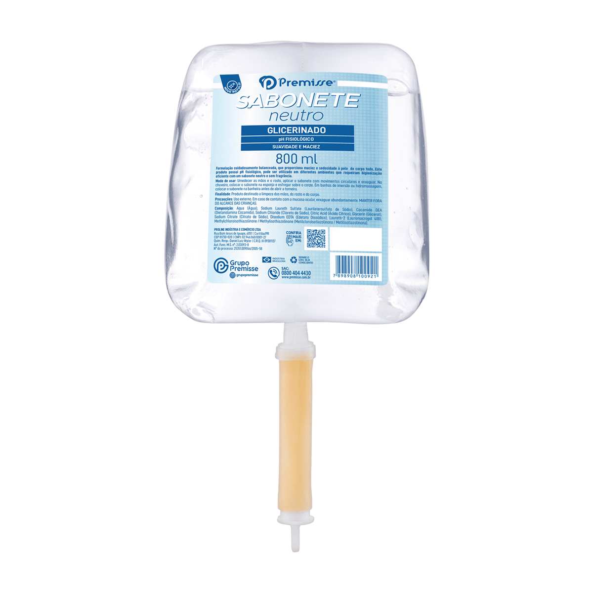 Sabonete neutro glicerinado Premisse 800ml