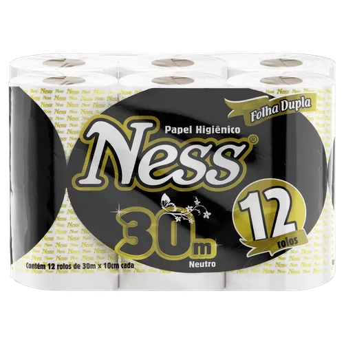 Papel higiênico 30m neutro Ness c/12
